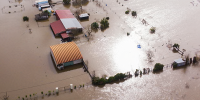 A flooded area after a dike burst Sao Joao do Campo, Coimbra, Portugal. Photograph: Miguel A Lopes/EPA